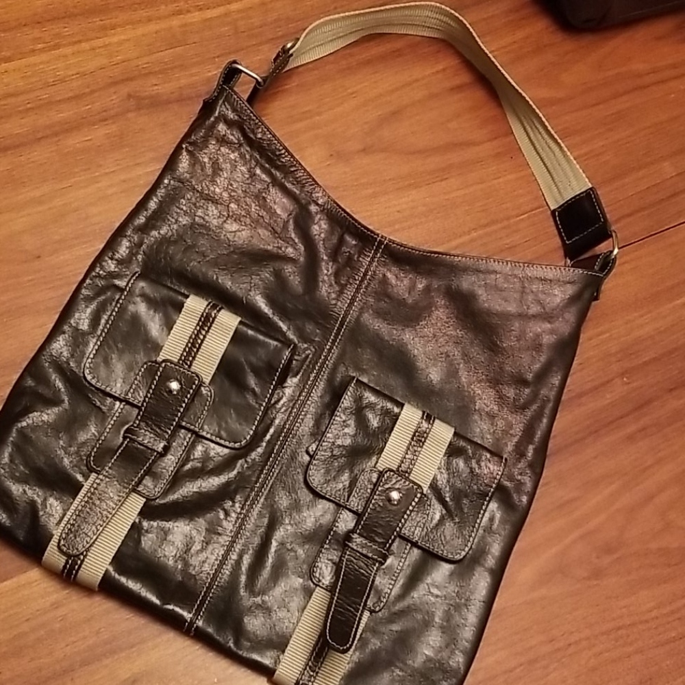 Claudia leather and canvas super cool bag!